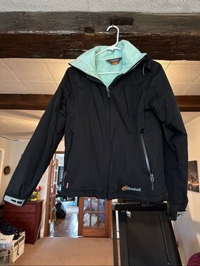 Vintage Cloudveil Black Jacket with Mint Green Lining - S/P - Jackson Hole, WY